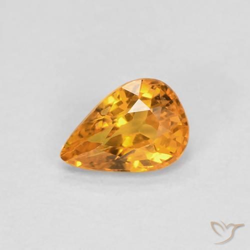0.52ct 자연스러운 오렌지-골드 사파이어, 배 모양, VVS