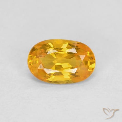 0.62ct 자연스러운 오렌지-골드 사파이어, 타원형, VVS