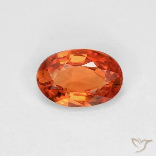 0.51ct 자연스러운 붉은 오렌지 사파이어, 타원형, VVS