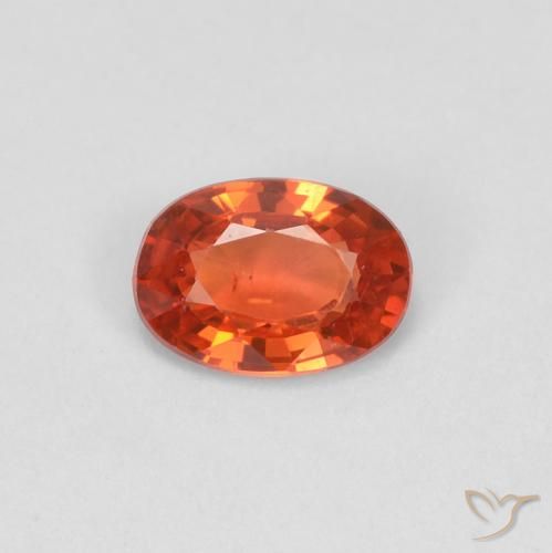 0.47ct 자연스러운 붉은 오렌지 사파이어, 타원형, VS