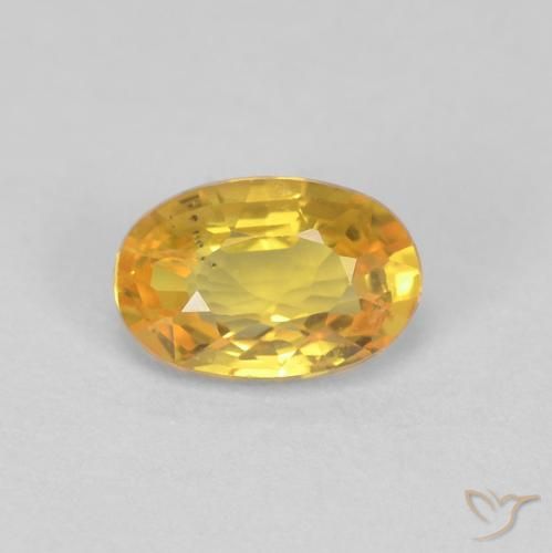 0.62ct 자연스러운 골든 사파이어, 타원형, VS