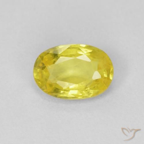 0.50ct 자연스러운 범블비 옐로우 사파이어, 타원형, VS