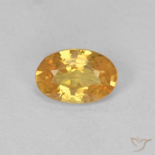 0.57ct 자연스러운 딥 골든 오렌지 사파이어, 타원형, VS, Photo A