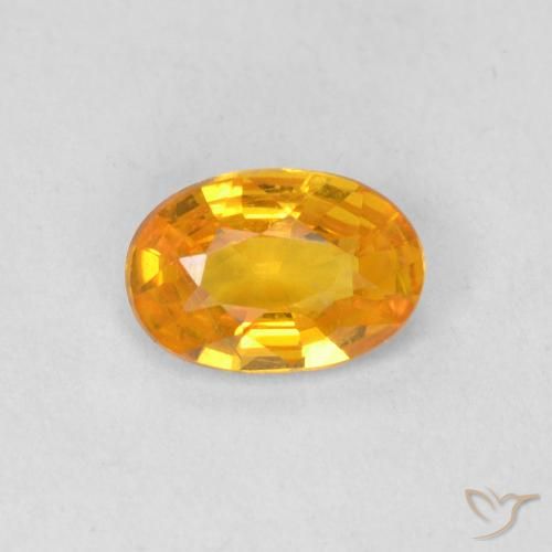 0.55ct 자연스러운 미디엄 오렌지 사파이어, 타원형, VS
