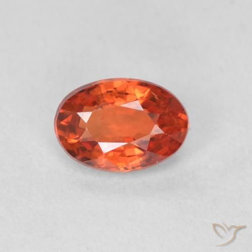 0.57ct 자연스러운 붉은 오렌지 사파이어, 타원형, VS