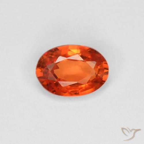 0.49ct 자연스러운 파이어 오렌지 사파이어, 타원형, VVS, Photo A
