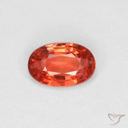 0.43ct 자연스러운 붉은 오렌지 사파이어, 타원형, VVS