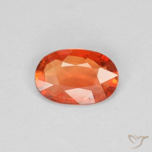 0.39ct 자연스러운 붉은 오렌지 사파이어, 타원형, VVS