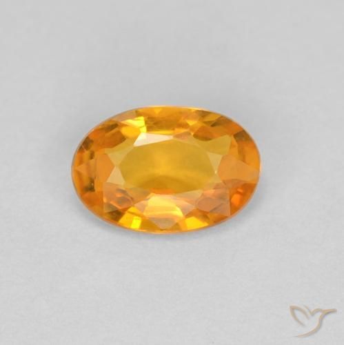 0.52ct 자연스러운 미디엄 오렌지 사파이어, 타원형, VVS