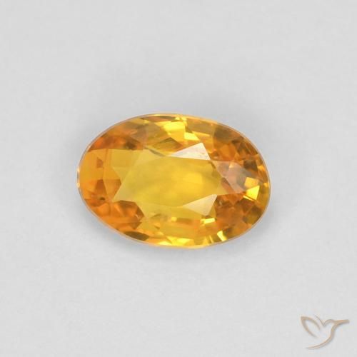 0.55ct 자연스러운 오렌지-골드 사파이어, 타원형, VVS