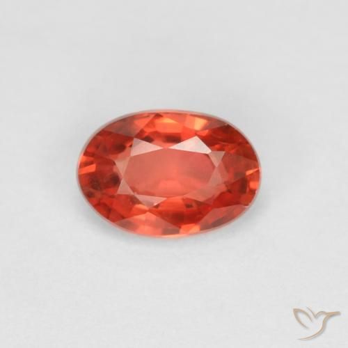 0.58ct 자연스러운 붉은 오렌지 사파이어, 타원형, VVS-VS