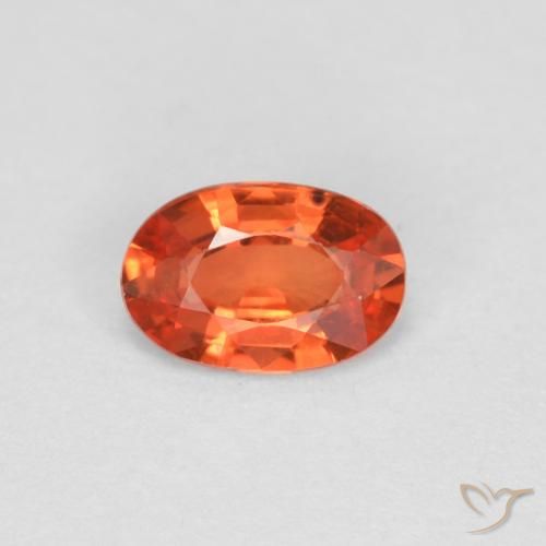 0.44ct 자연스러운 붉은 오렌지 사파이어, 타원형, VVS