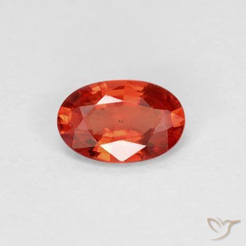 0.48ct 자연스러운 붉은 오렌지 사파이어, 타원형, VS