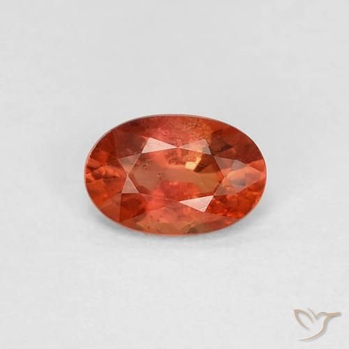 0.58ct 자연스러운 미디엄 오렌지 사파이어, 타원형, VS