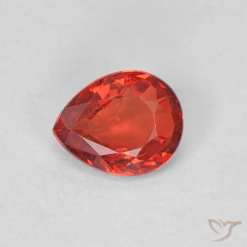 0.42ct 자연스러운 미디엄 레드 사파이어, 배 모양, VVS-VS