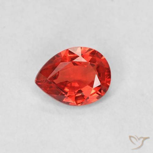 0.36ct 자연스러운 인텐스 레드 사파이어, 배 모양, VVS-VS