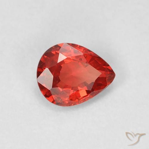 0.39ct 자연스러운 밝은 빨간색 사파이어, 배 모양, VS