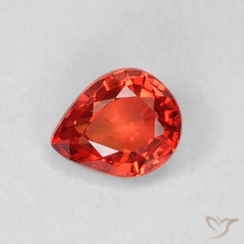 0.51ct 자연스러운 밝은 크림슨 레드 사파이어, 배 모양, VVS-VS
