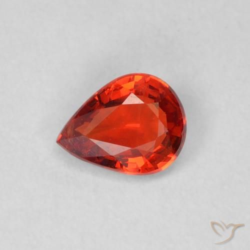 0.37ct 자연스러운 밝은 빨간색 사파이어, 배 모양, VS