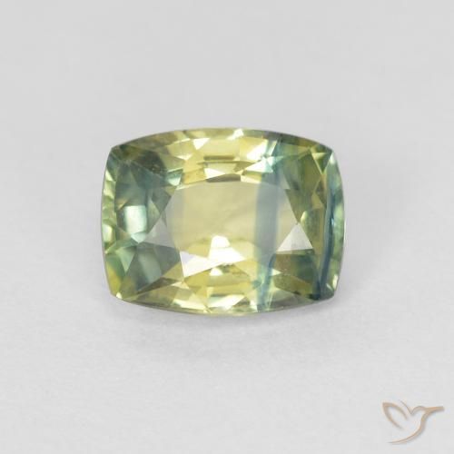 0.87ct 자연스러운 다색 사파이어, 방석, VVS