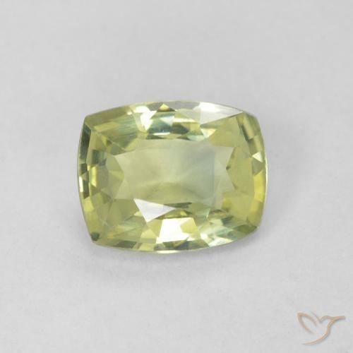 0.79ct 자연스러운 라이트 포레스트 그린 사파이어, 방석, VVS
