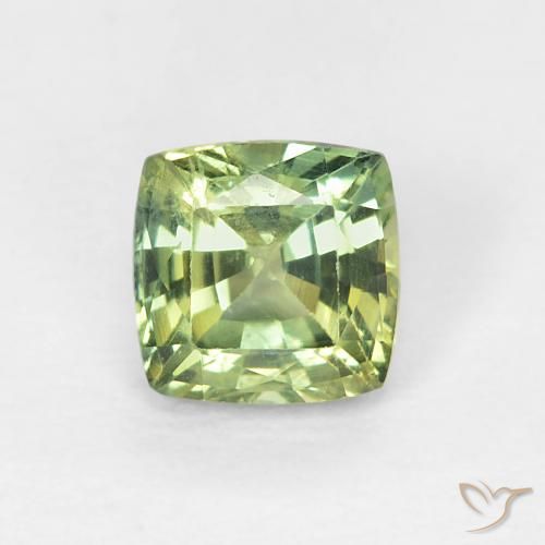 0.69ct 자연스러운 올리브 그린 사파이어, 방석, VS