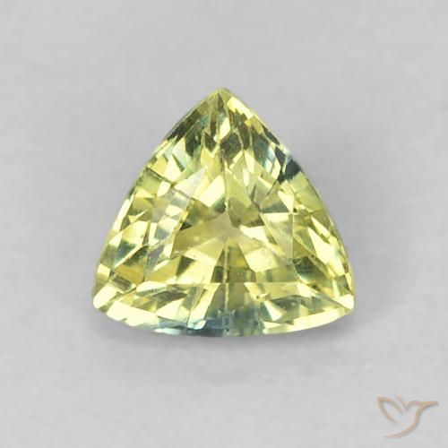 0.44ct 자연스러운 황록색 사파이어, 일조, VS