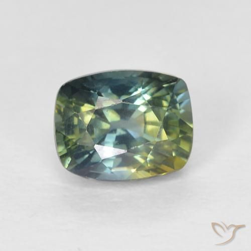 0.85ct 자연스러운 다색 사파이어, 방석, VVS-VS