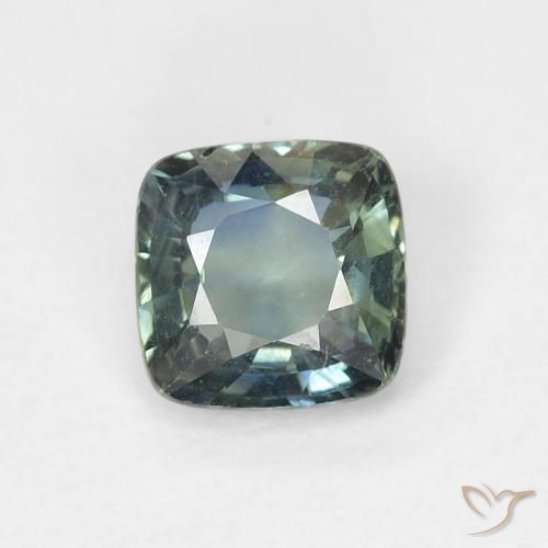 0.61ct 자연스러운 청록색 사파이어, 방석, VVS-VS