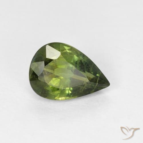 0.97캐럿 천연 Medium Light Green 사파이어, 배 모양, VS