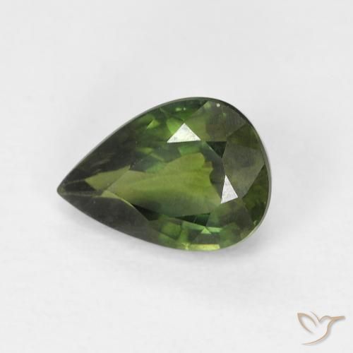 1.03ct 자연스러운 포레스트 그린 사파이어, 배 모양, VS