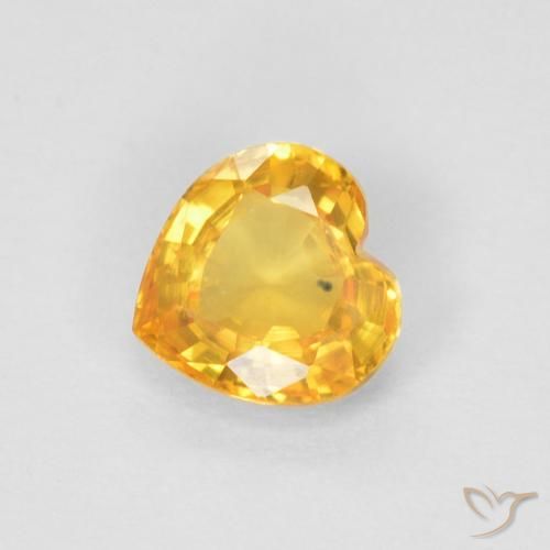 0.47ct 자연스러운 미디엄 골든 사파이어, 마음, VVS-VS