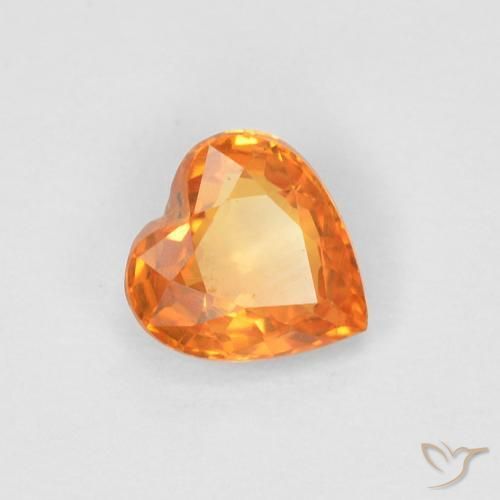 0.47ct 자연스러운 붉은 오렌지 사파이어, 마음, VVS