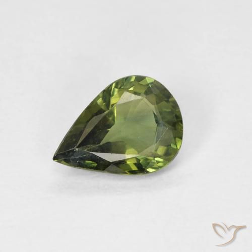 0.69ct 자연스러운 황록색 사파이어, 배 모양, VS