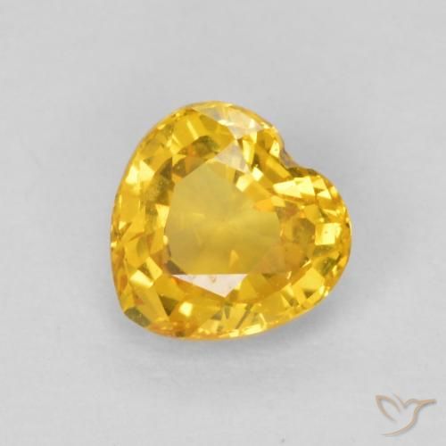 0.54ct 자연스러운 골든 사파이어, 마음, VVS