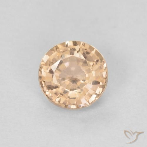 0.39ct 자연스러운 라이트 오렌지 사파이어, 둥근, VVS