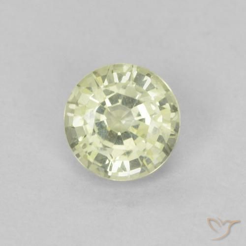 0.37ct 자연스러운 녹색을 띤 흰색 사파이어, 둥근, VVS