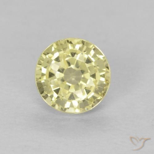 0.49ct 자연스러운 Medium Light-Yellow 사파이어, 둥근, VVS