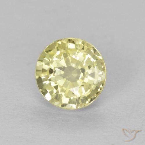 0.49캐럿 천연 Medium Light-Yellow 사파이어, 둥근, VVS
