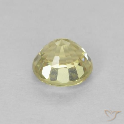 0.49캐럿 천연 Medium Light-Yellow 사파이어, 둥근, VVS