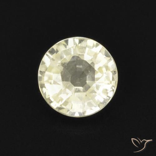 0.47ct 자연스러운 옅은 노랑 사파이어, 둥근, VVS