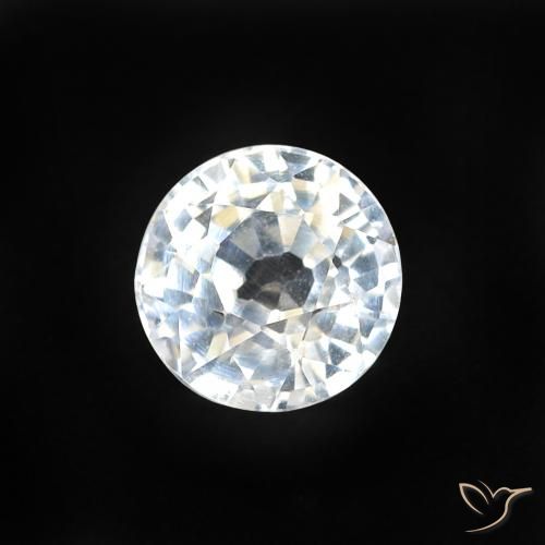 0.58ct 자연스러운 푸르스름한 흰색 사파이어, 둥근, VVS-VS