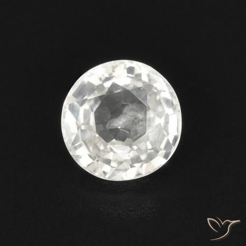 0.57ct 자연스러운 하얀색 사파이어, 둥근, VVS-VS