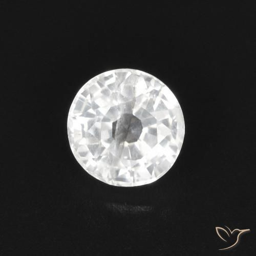 0.50ct 자연스러운 하얀색 사파이어, 둥근, VS