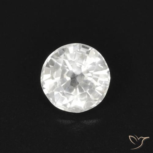 0.45ct 자연스러운 하얀색 사파이어, 둥근, VS