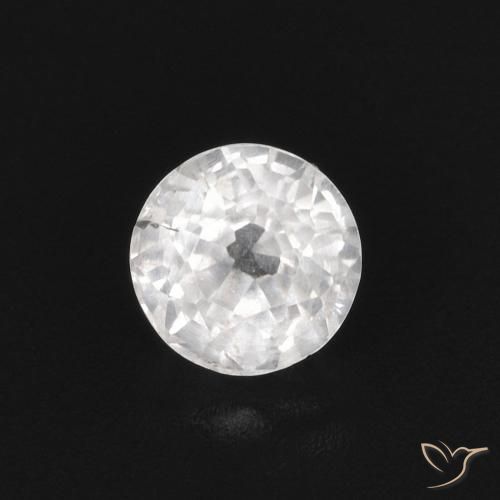 0.43ct 자연스러운 하얀색 사파이어, 둥근, VS
