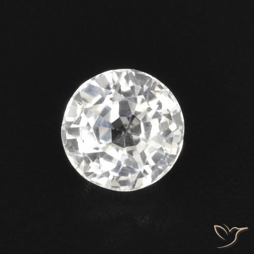 0.43ct 자연스러운 하얀색 사파이어, 둥근, VVS-VS