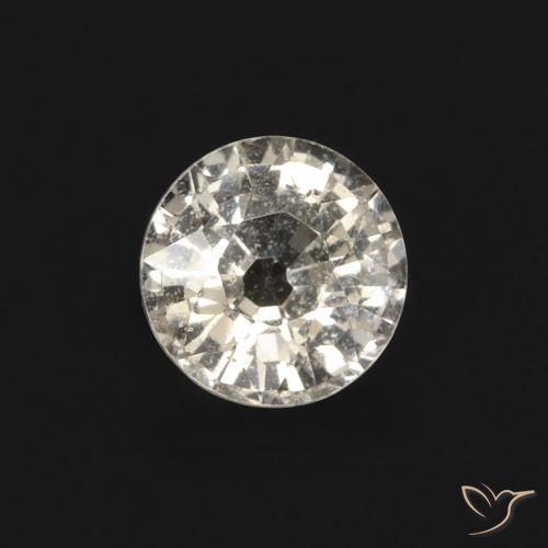 0.49ct 자연스러운 따뜻한 화이트 사파이어, 둥근, VVS-VS