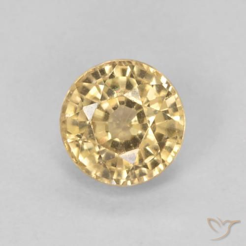 0.67ct 자연스러운 골든 사파이어, 둥근, VVS-VS