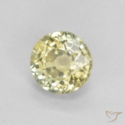 0.46캐럿 천연 Medium Light-Yellow 사파이어, 둥근, VVS